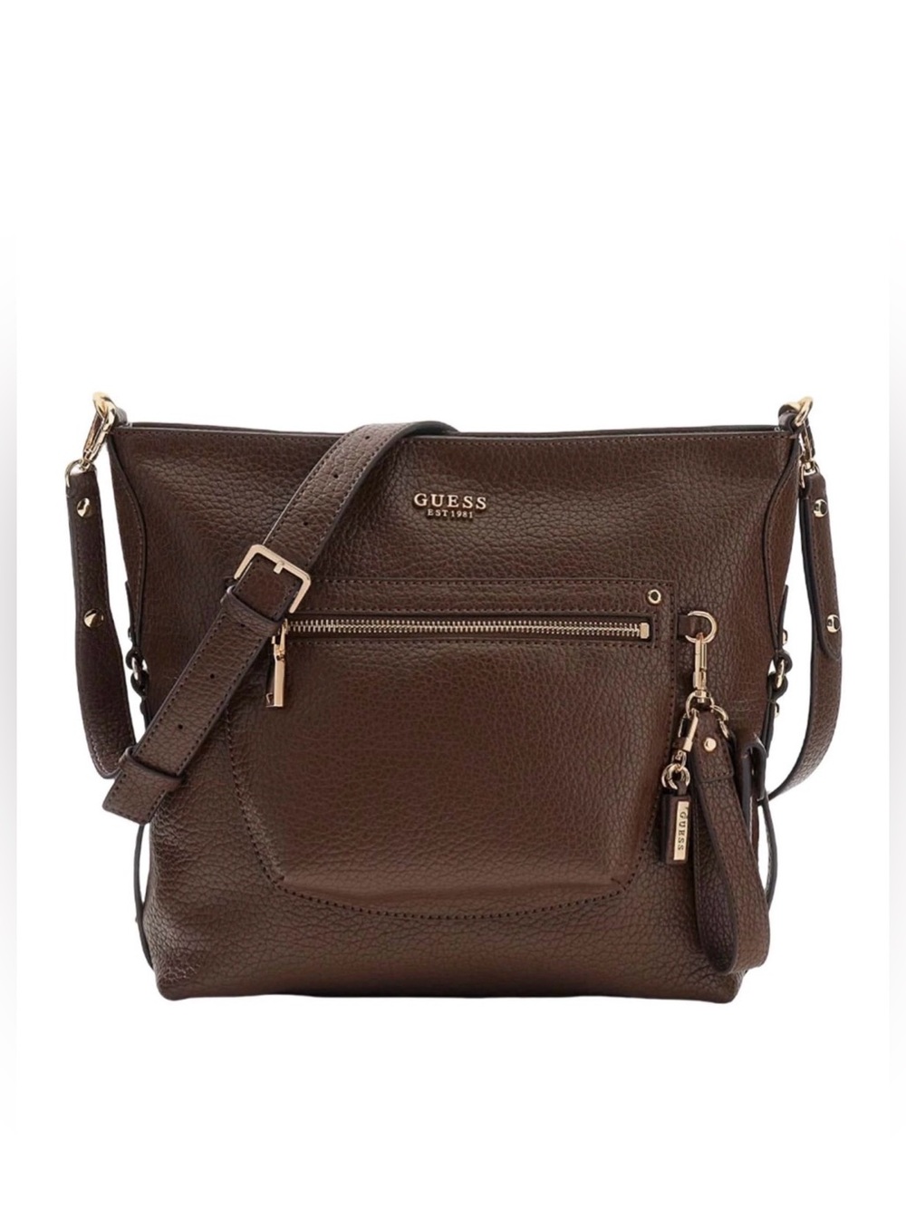 Guess Marsha C/B Bucket Bag. Espresso/Gold.